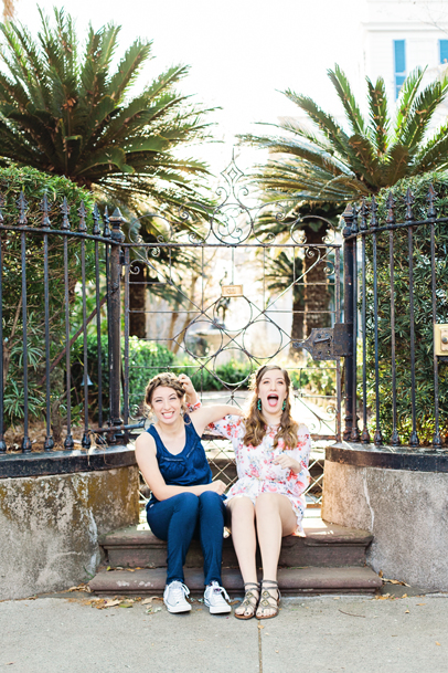 Laughing sisters by Charleston Photographer