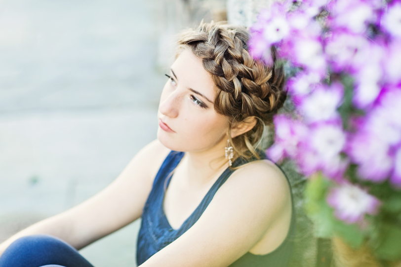 Portrait session of girl with crown braid 