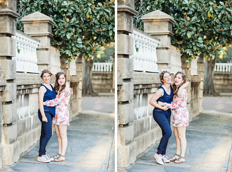 Twin girls portrait session on Meeting Street by Charleston Photographer