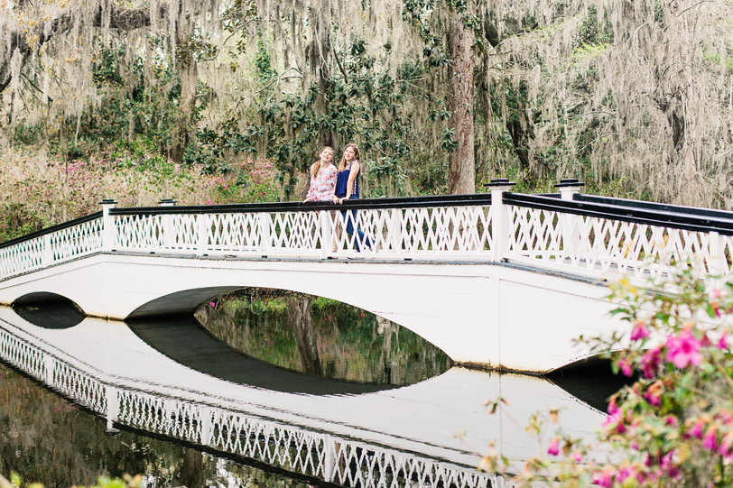 Portraits on long White Bridge at Magnolia Plantation in Charleston, South Carolina