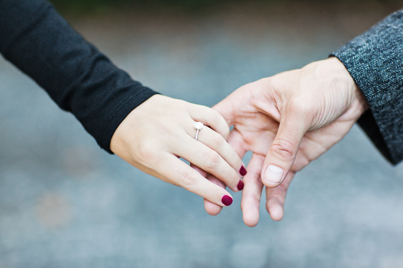 Engagement ring photograph of couple's hands by SC Wedding Photographer