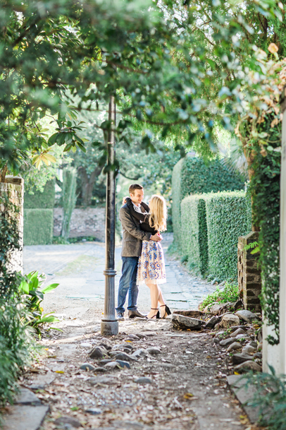 Romantic couple photos in secret Charleston alley by Kaitlin Scott Photography