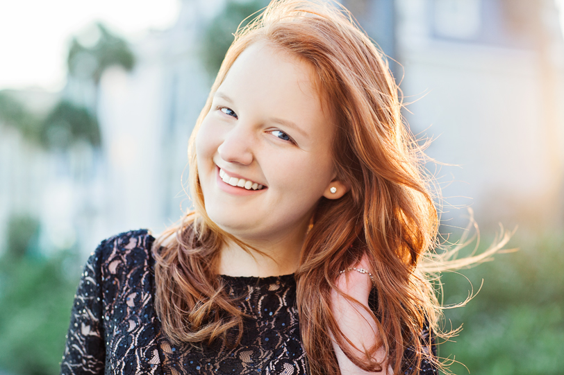 Happy Senior Session with sunlight and red hair in South Carolina by Kaitlin Scott Photography
