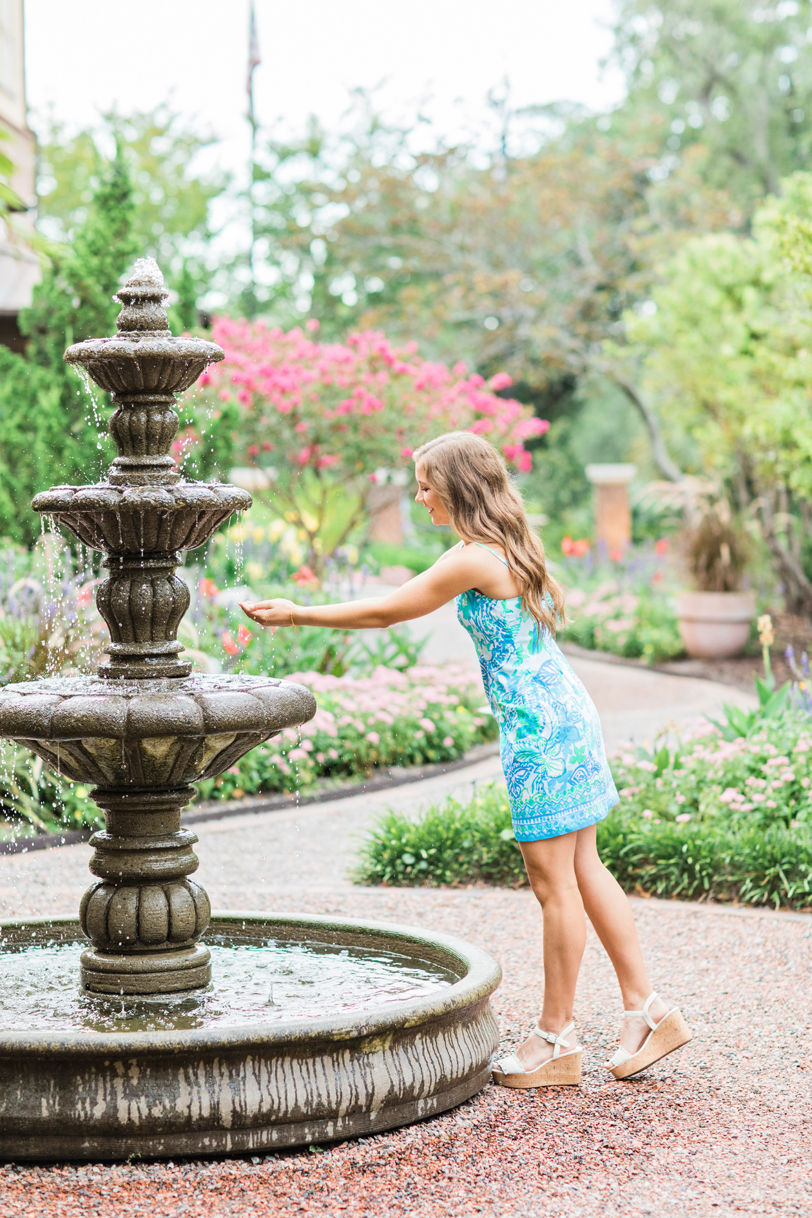 Girl playing with Fountain