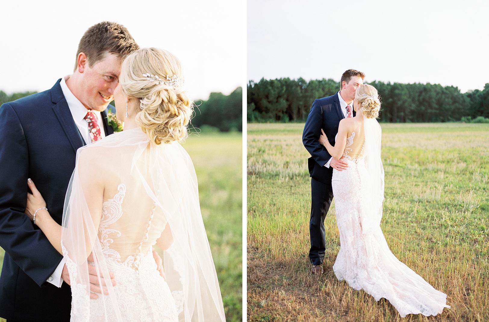 Couple Posing in Field at Wingate Plantation | Kaitlin Scott Photography
