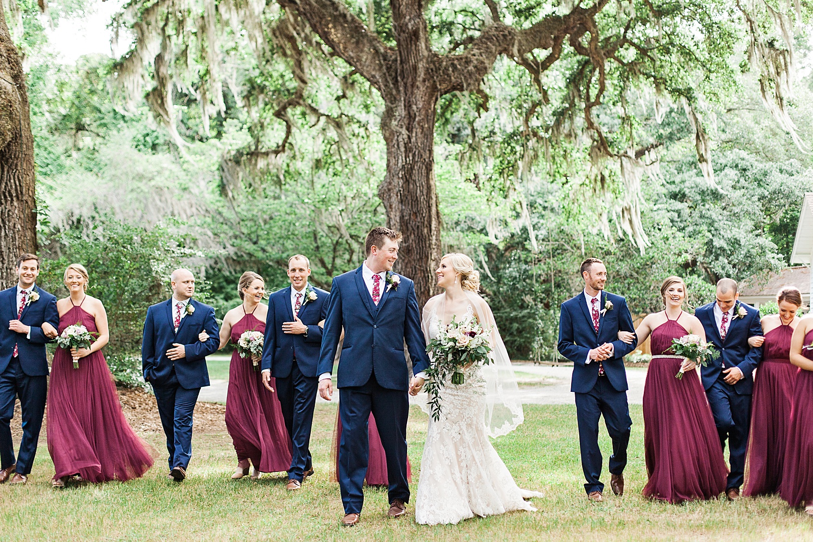 Charleston Wedding Party Walking | Kaitlin Scott Photography