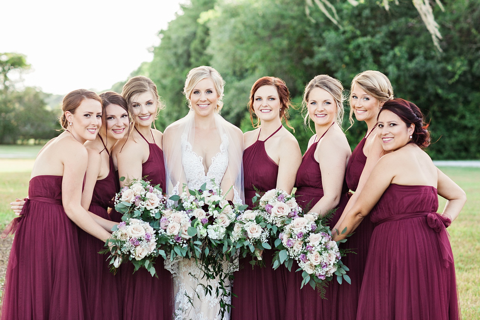 Bride and Bridesmaids | Burgundy Dresses | Bride and Bridesmaids | Kaitlin Scott Photography