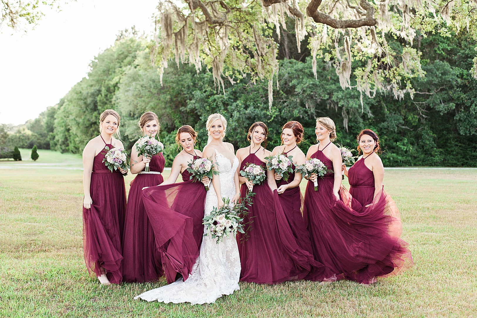 Maroon Bridesmaids Dresses | Charleston Wedding Photographer Kaitlin Scott Photography