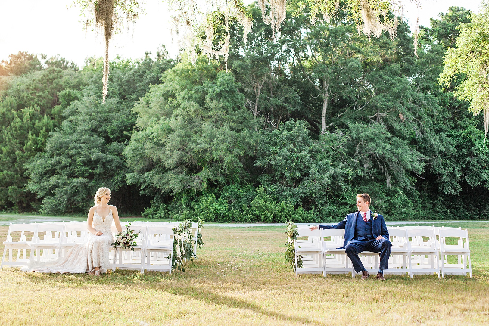 Bride and Groom Outdoor Ceremony at Wingate Plantation | Kaitlin Scott Photography