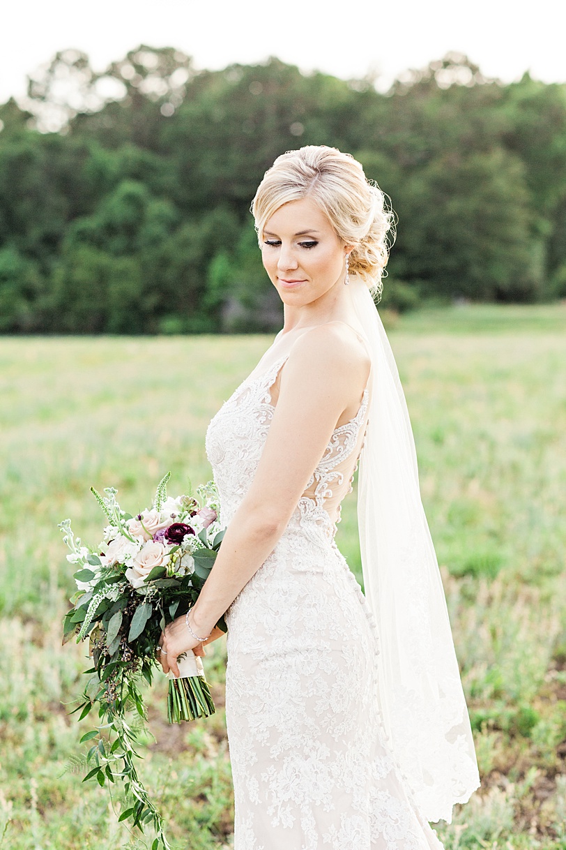 Bridal Portraits in field | Kaitlin Scott Photography