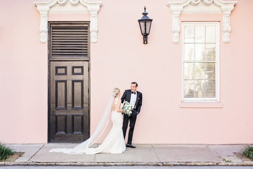 First Look Reaction in Downtown Charleston  by Kaitlin Scott Photography