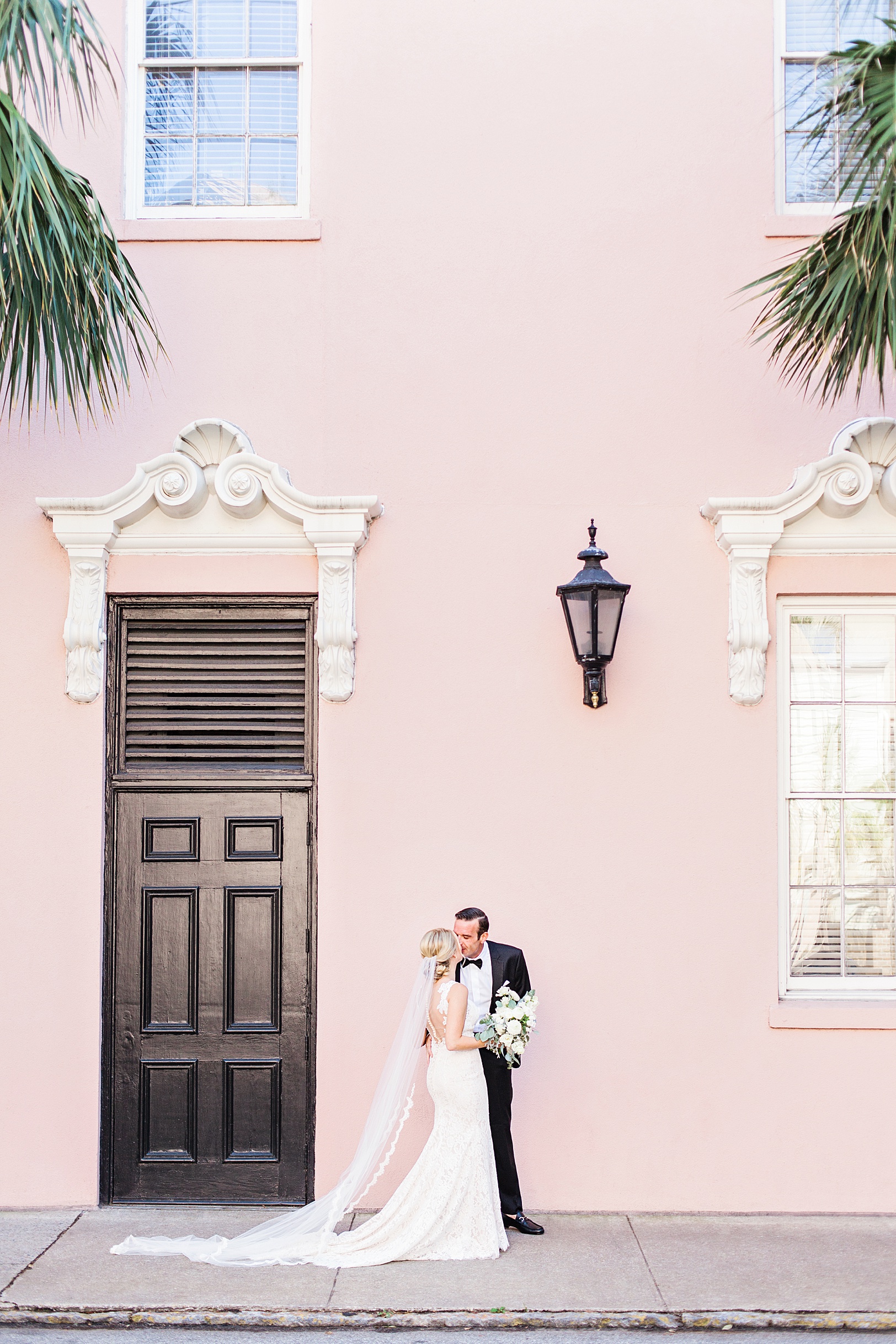 Bride and Groom Kissing by Charleston Mills House  by Kaitlin Scott Photography