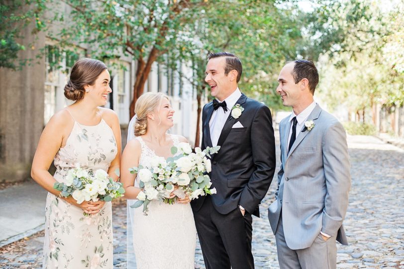 Bride and Groom with Maid of Honor and Best Man by Kaitlin Scott Photography
