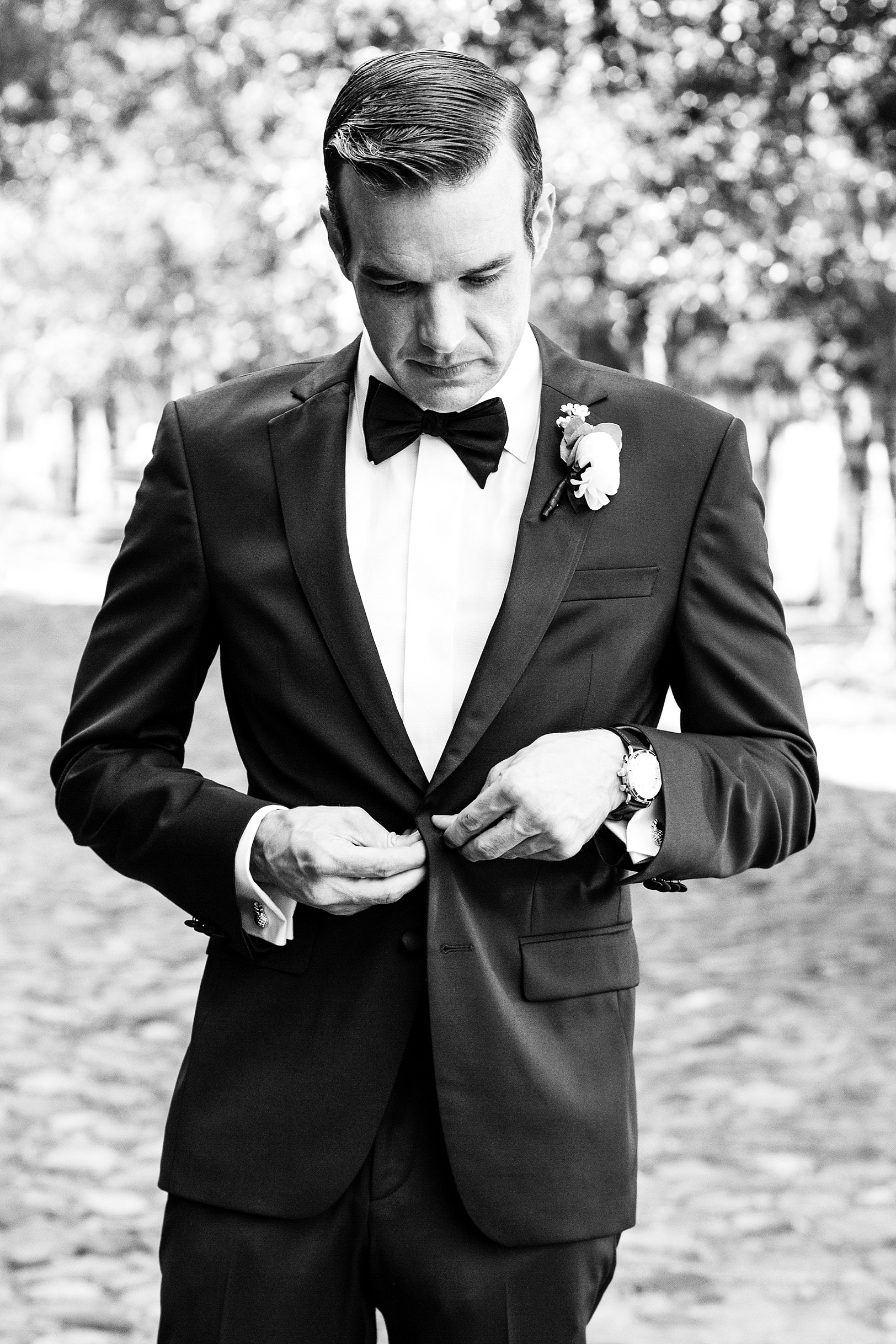 Black and White Groom Portraits by Kaitlin Scott Photography