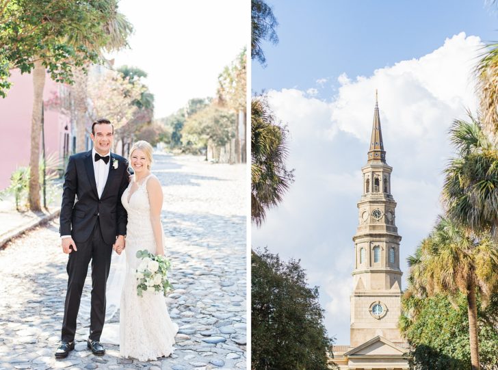 Charleston Cobblestone Streets and St. Philip's Church by Wedding Photographer Kaitlin Scott Photography