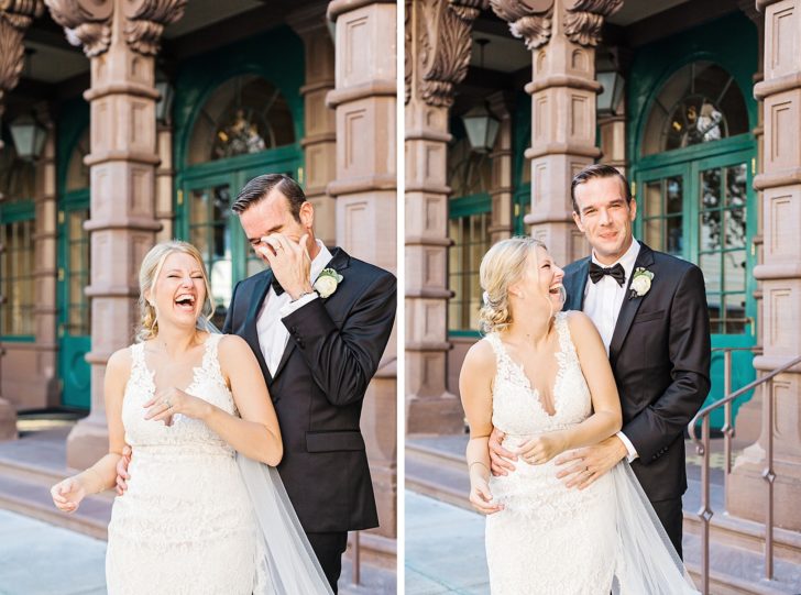 Bride and Groom Dancing at Dock Street Theatre in Charleston by Kaitlin Scott Photography