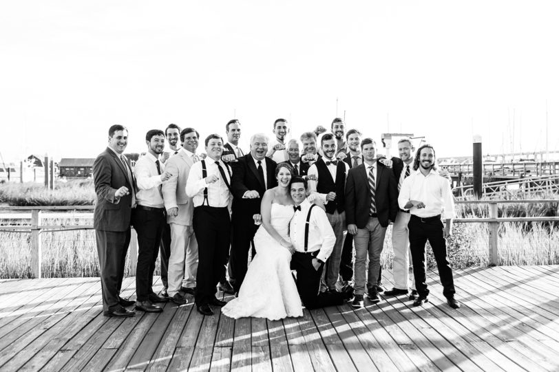 Bride and Groom with Charleston Citadel alumni | Kaitlin Scott Photography