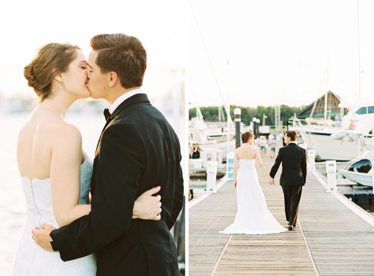 Romantic Wedding Portraits at Charleston Marina at Sunset | Kaitlin Scott Photography