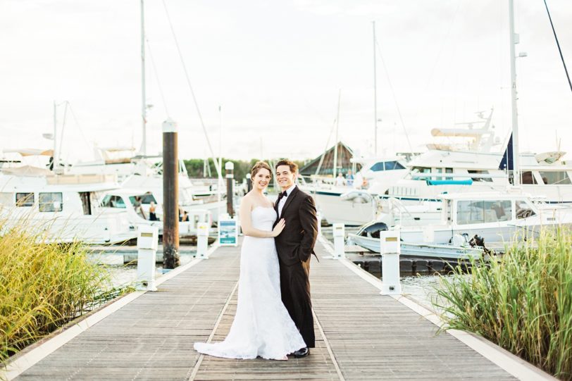 Charleston Yacht Club Wedding Portraits by boats | Kaitlin Scott Photography