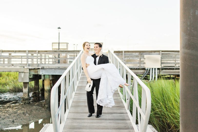 Groom carries Barefoot Bride to Reception | Kaitlin Scott Photography