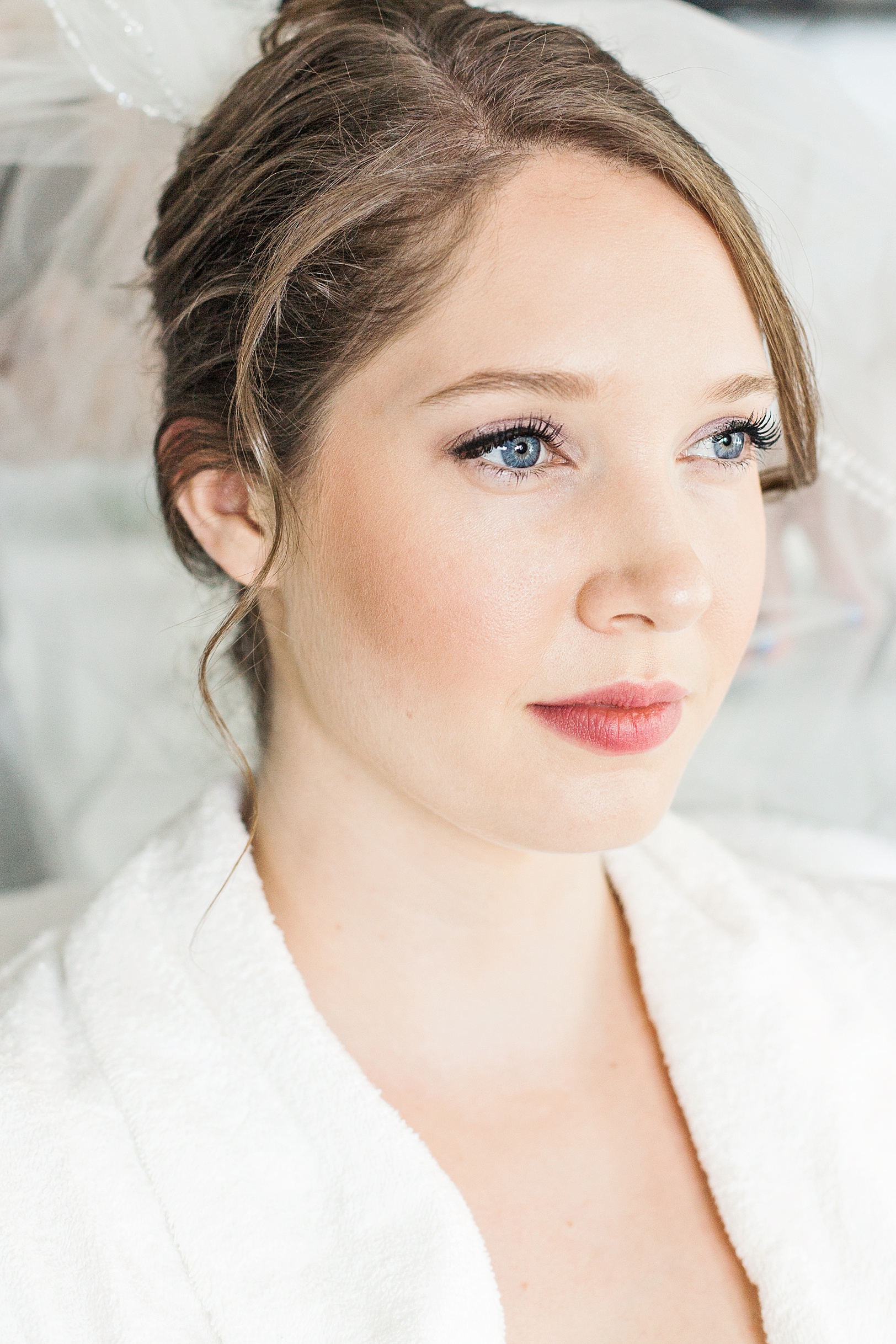Close up of Bride after Hair and Makeup | Kaitlin Scott Photography