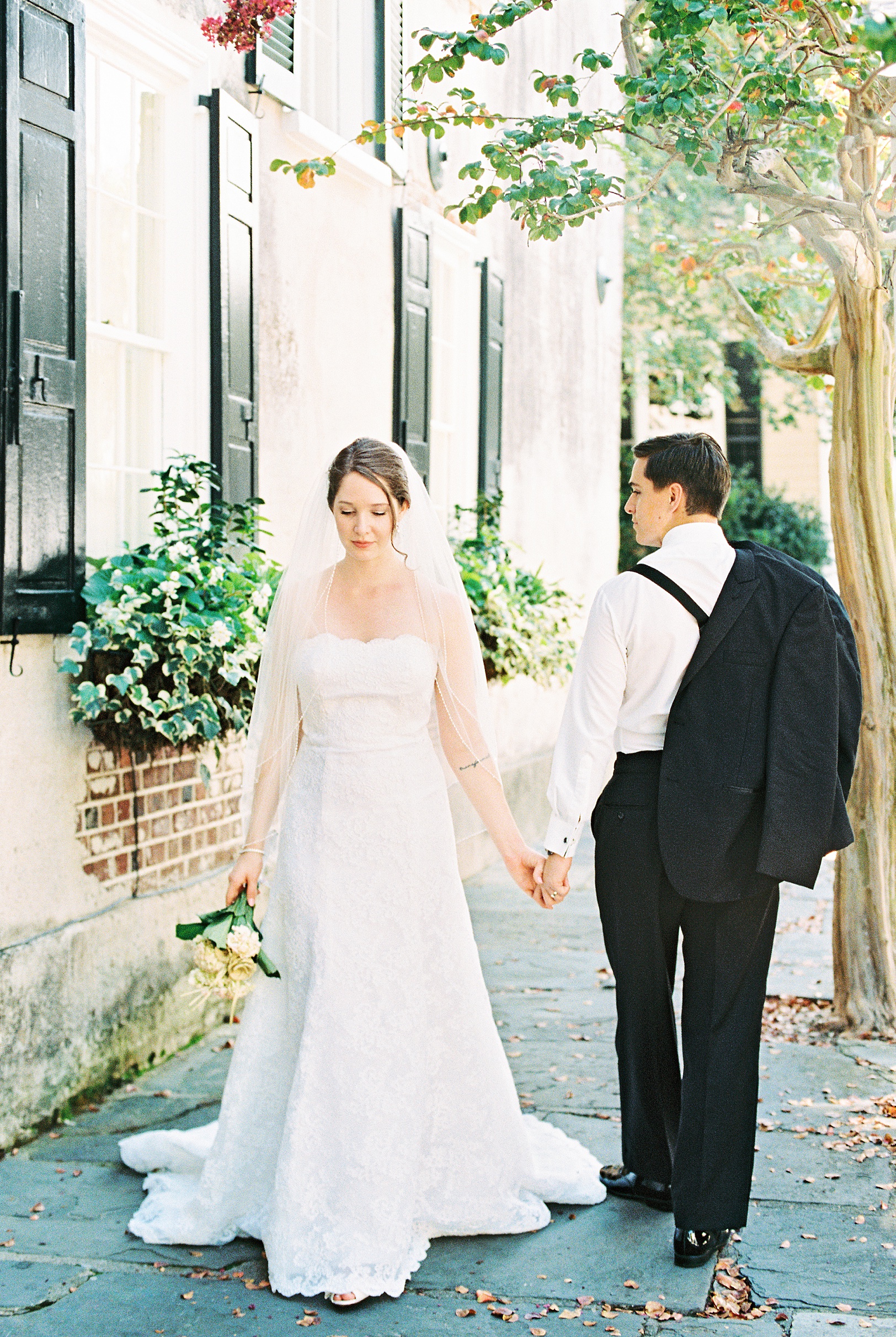 Historic Charleston Romantic Wedding Portraits on Film | Kaitlin Scott Photography