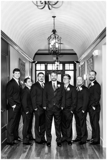 Noah's Wedding Venue in Fairview Groomsmen in Black and White | Kaitlin Scott Photography