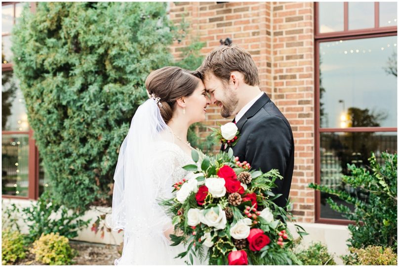 Winter Bride and Groom during First Look | Kaitlin Scott Photography
