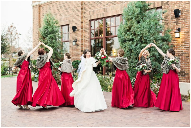 Christmas Wedding Bride and Bridemaids Dancing| Charleston Photographer Kaitlin Scott Photography