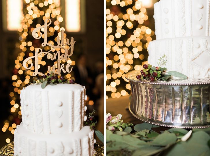 Sweater Wedding Cake at Christmas | Kaitlin Scott Photography