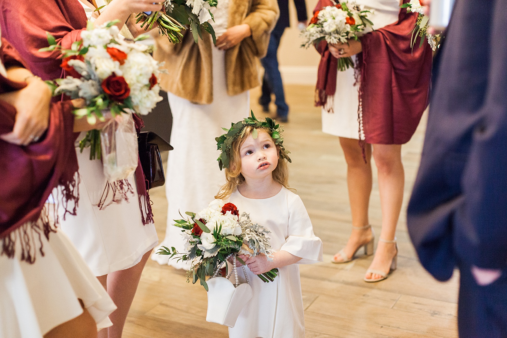 Flower Girl for Christmas-themed wedding | Kaitlin Scott Photography