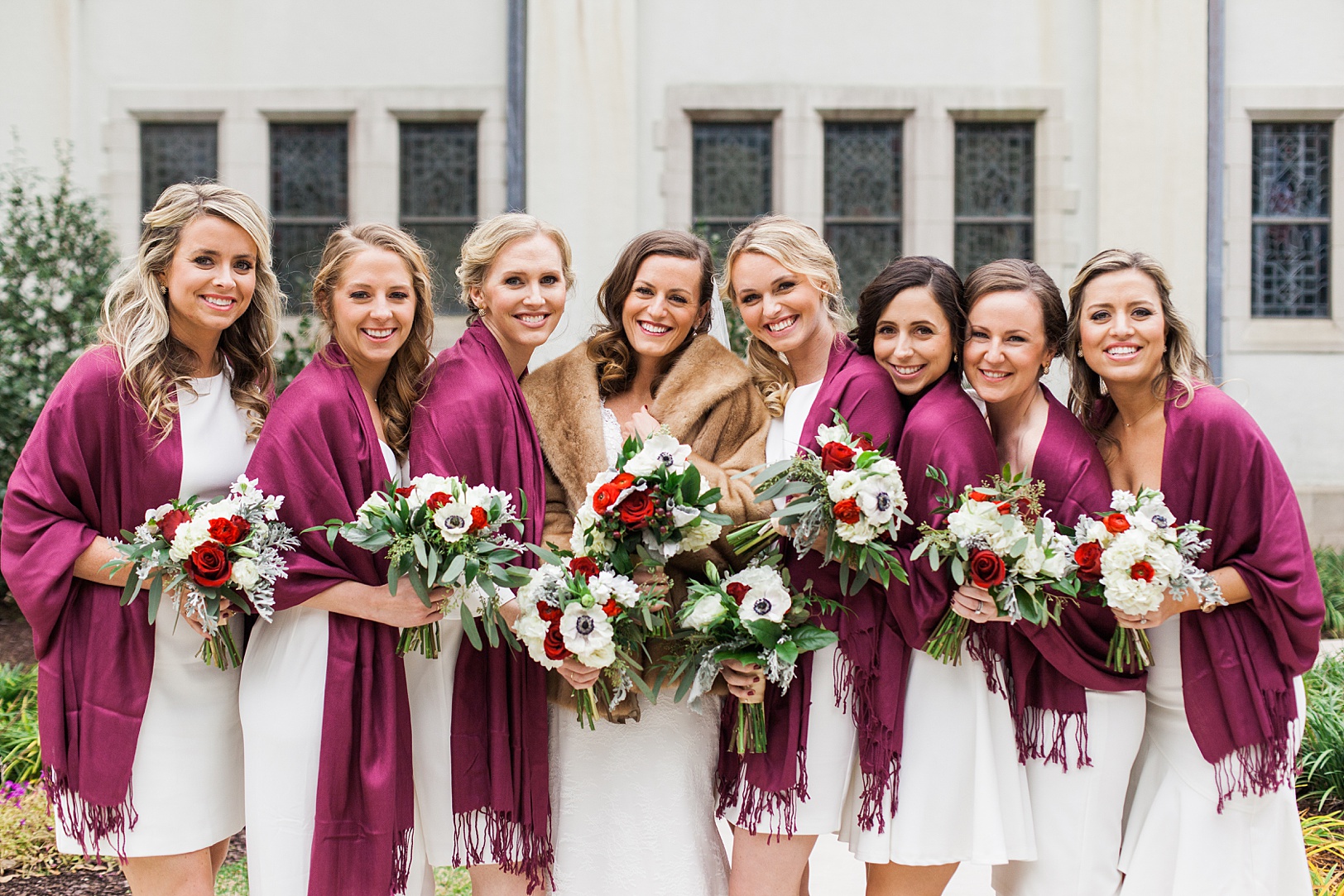 Winter Bride with Bridesmaids | Kaitlin Scott Photography