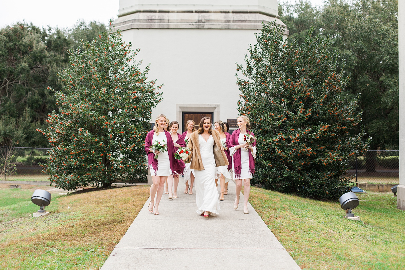 Bride and Bridesmaids at Summerall Chapel in December | Kaitlin Scott Photography