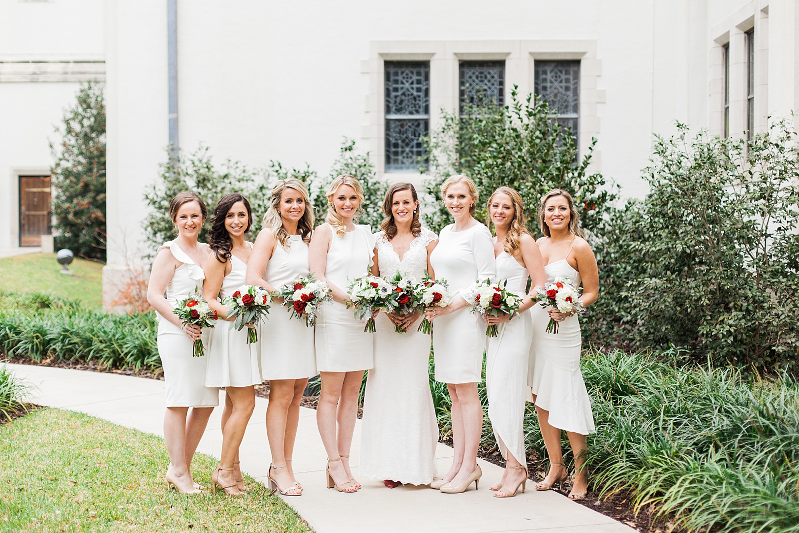 Winter Bridesmaids Portraits by Summerall Chapel in Charleston | Kaitlin Scott Photography