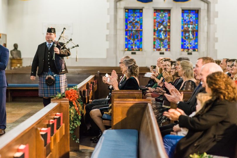 Scottish bagpipes and kilt at Summerall Chapel | Kaitlin Scott Photography