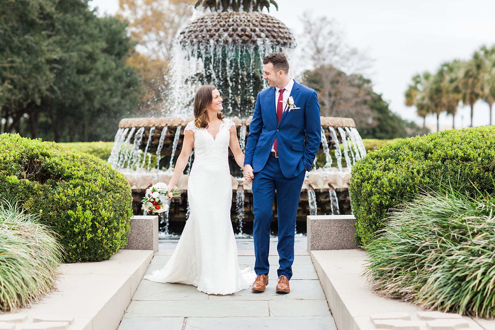 Bride and Groom Portraits in Charleston Waterfront Park | Kaitlin Scott Photography