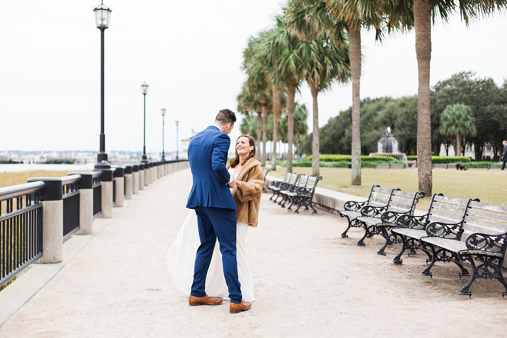 Bride and Groom Candid Pictures in Waterfront Park | Kaitlin Scott Photography