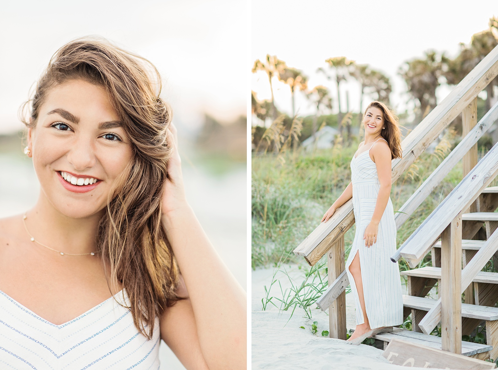 Charleston Beach Photoshoot in white dress at sunset | Kaitlin Scott Photography