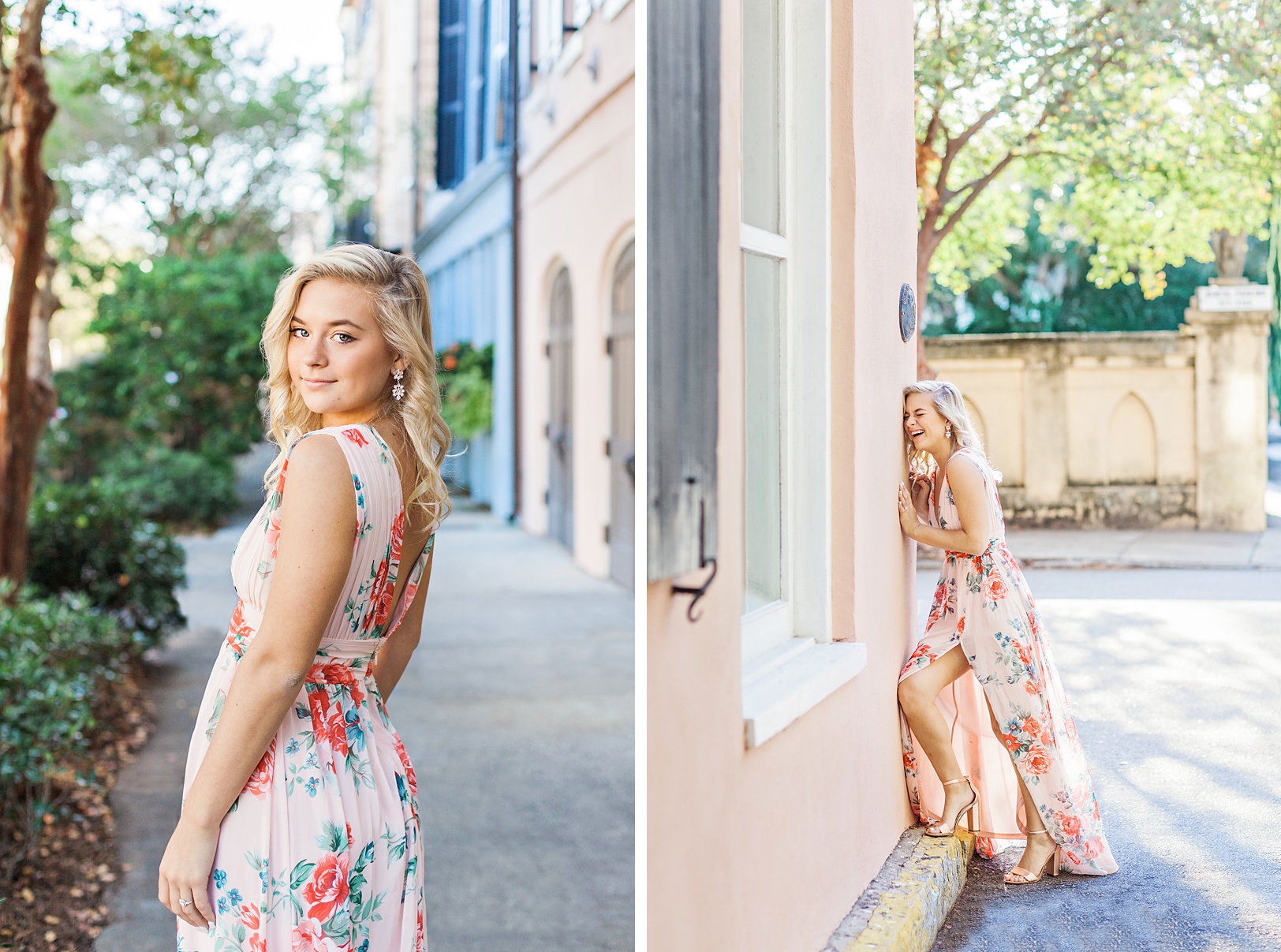 Laughing Senior in Colorful Charleston | Kaitlin Scott Photography