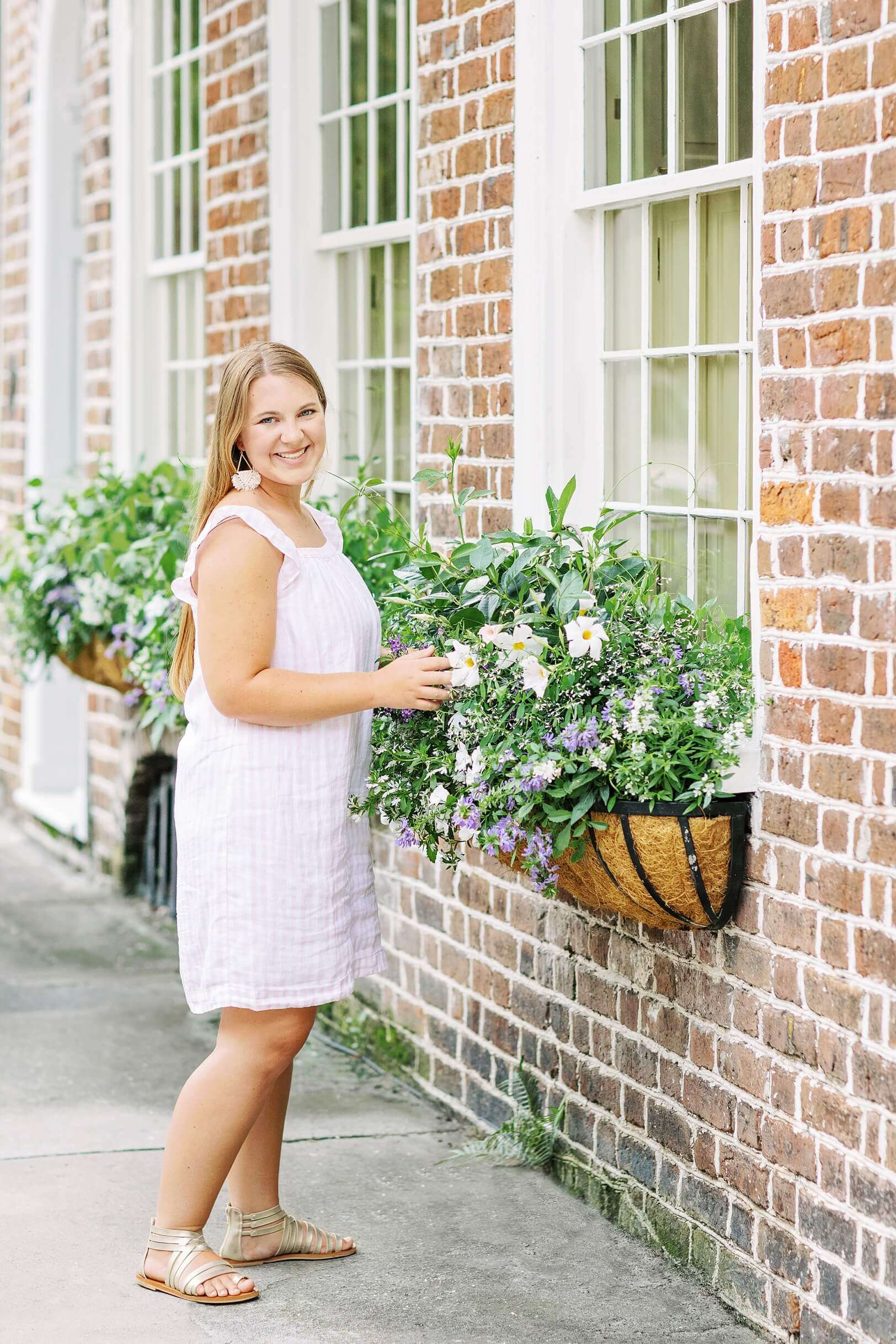 Charleston flower window boxes | High School Senior Photographer 