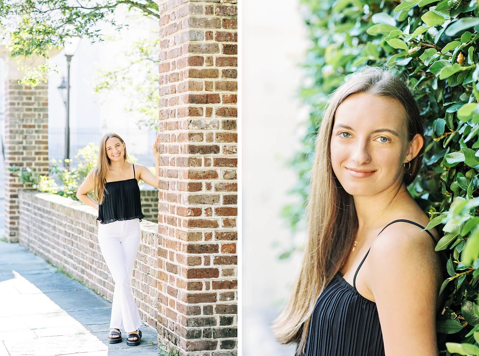 Natural light senior photography on Chalmers Street in South Carolina 