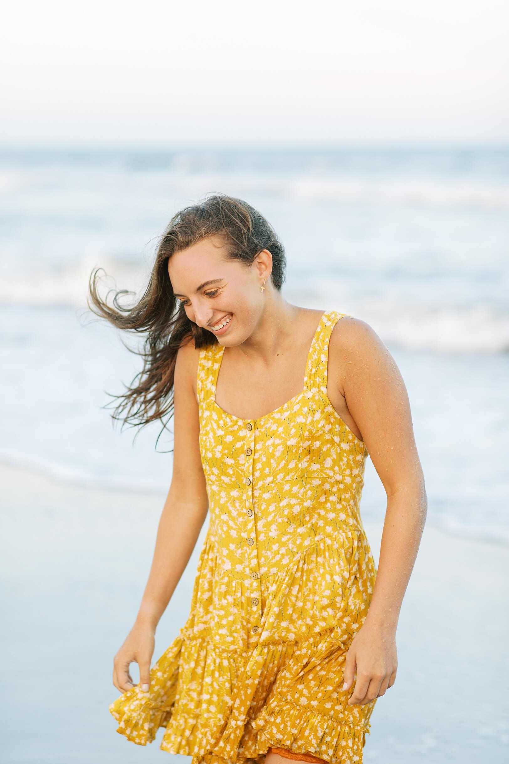 Smiling girl at beach
