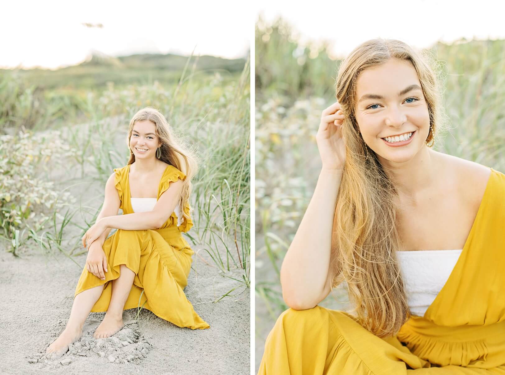 Smiling High School Senior Girl at Beach | Lowcountry Portrait Photographer