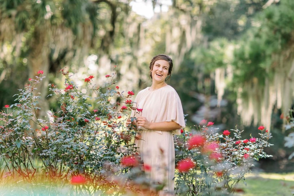 Senior Portraits in rose garden | Kaitlin Scott Photography
