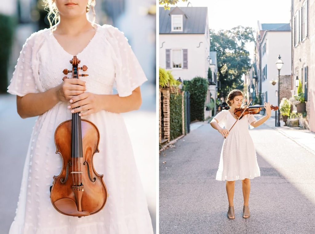 Violin high school senior shoot in historic Charleston | Kaitlin Scott Photography