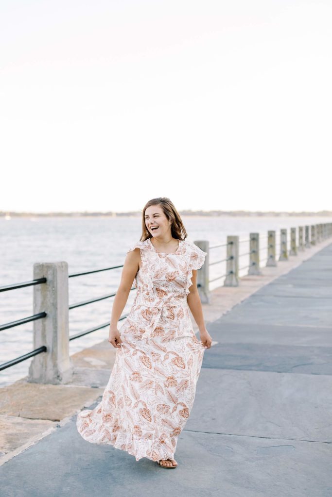 Twirling in a dress on the Battery