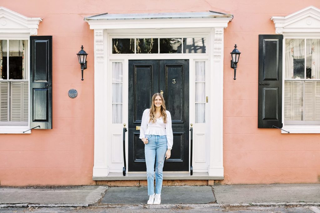 Charleston Pink House Portrait Photography | Kaitlin Scott