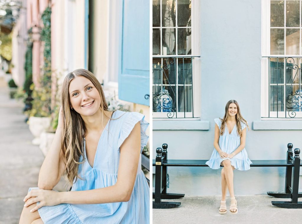 Colorful Senior Pictures in Charleston Blues | Kaitlin Scott Photography