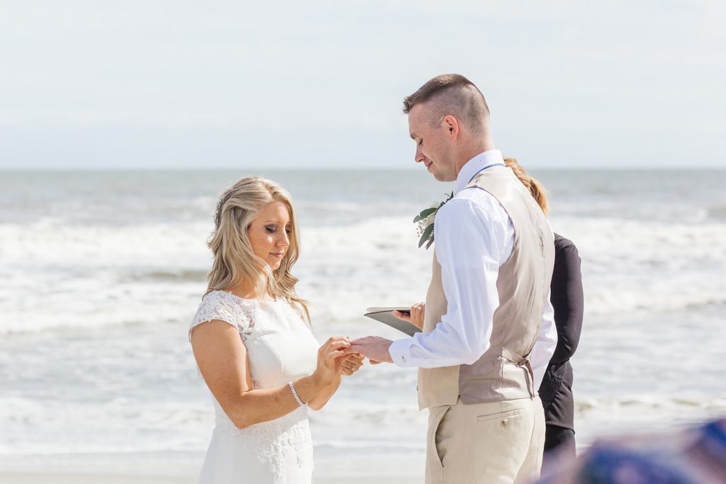 Exchanging of Rings at Folly Beach | Kaitlin Scott Photography