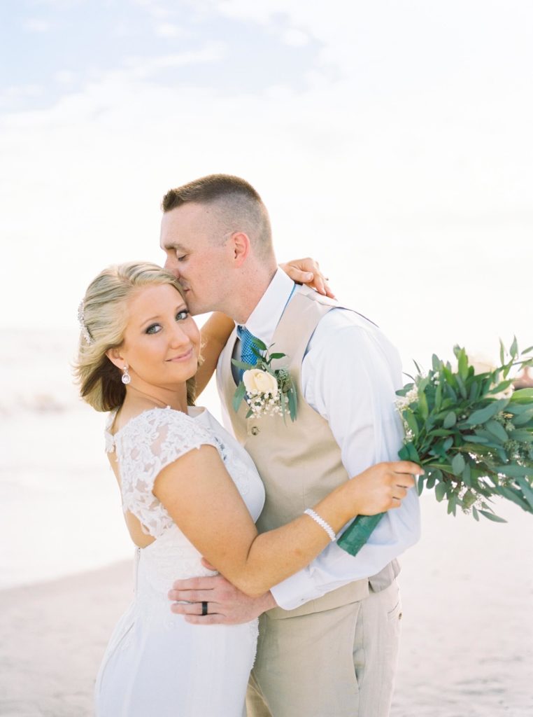Folly Beach Elopement Portraits of Bride and Groom | Kaitlin Scott Photography